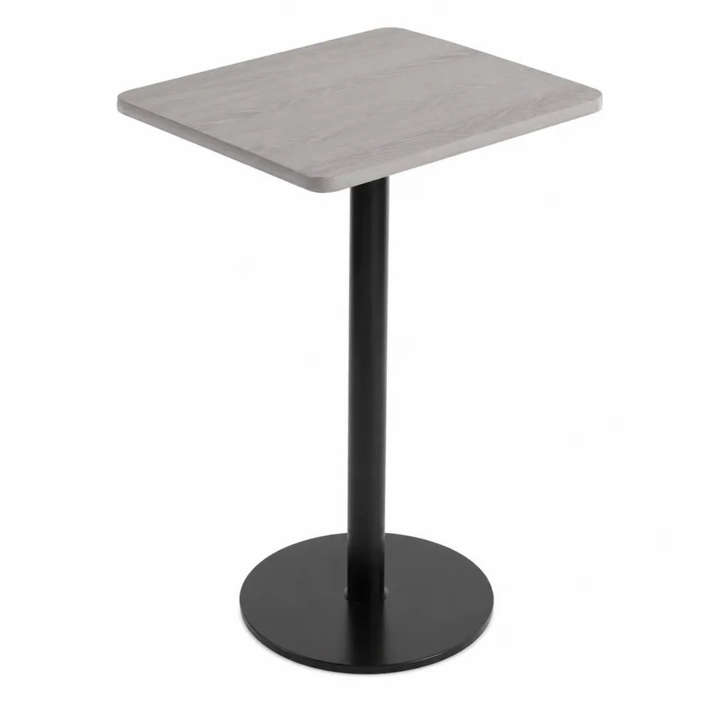 Table carrée en bois MDF gris et métal noir 60x60 cm