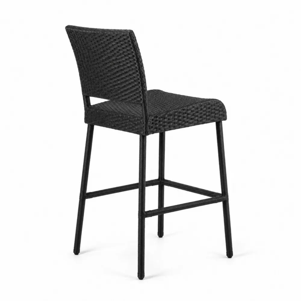 Tabouret de bar en résine tressée avec structure en acier 105cm