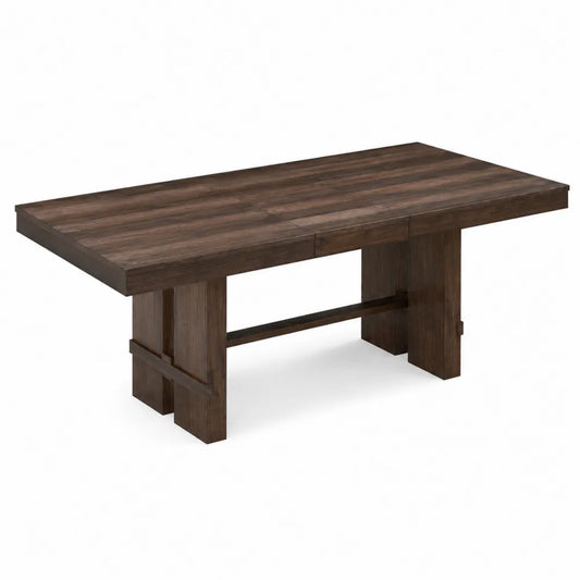 Table à manger rectangulaire en bois massif brun