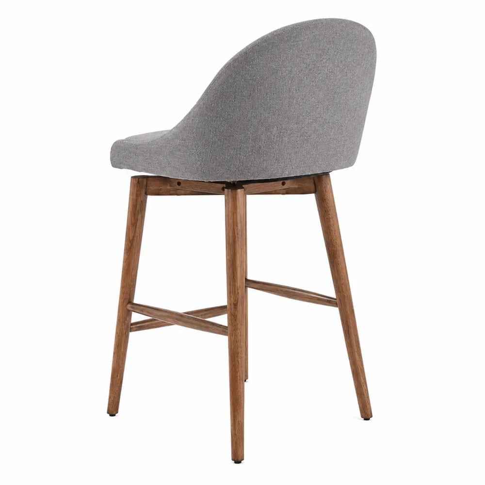 Tabouret de bar en tissu avec pieds en bois, Hauteur 105 cm