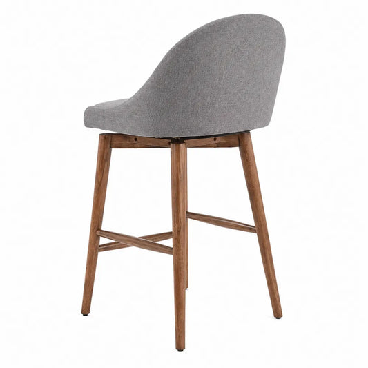 Tabouret de bar en tissu avec pieds en bois, Hauteur 105 cm