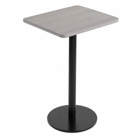 Table carrée en bois MDF gris et métal noir 60x60 cm