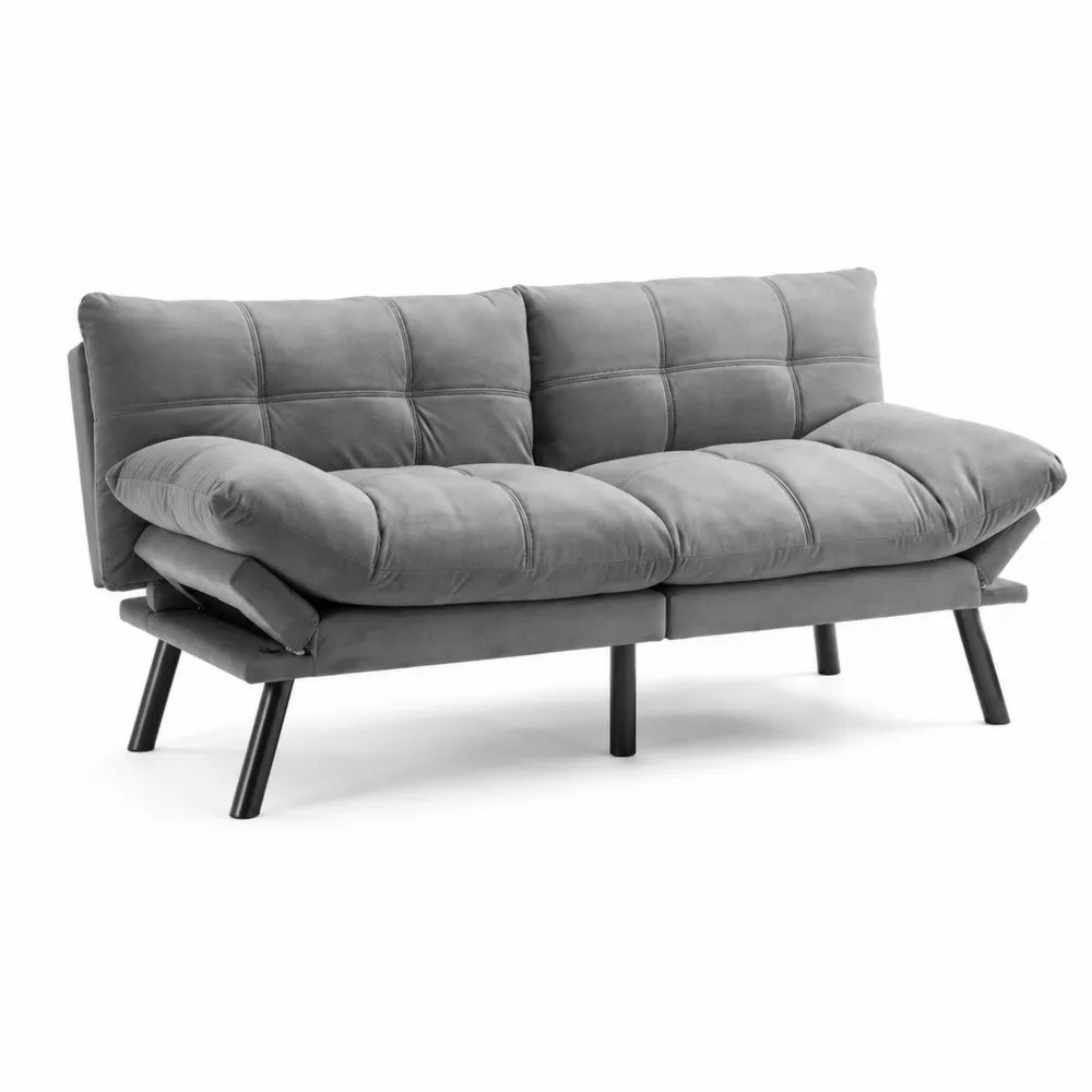 Canapé-lit en velours Gris