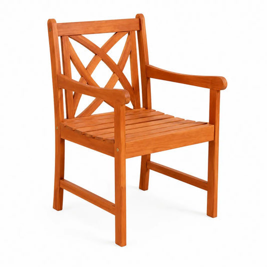 Chaise en bois d'acacia avec accoudoirs